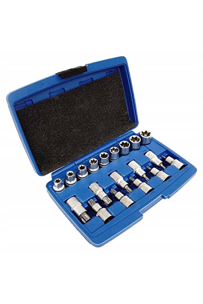 Silverina Set de chei tubulare Torx argintii, tip E-Torx, 1/2, 19E, SK-019-03