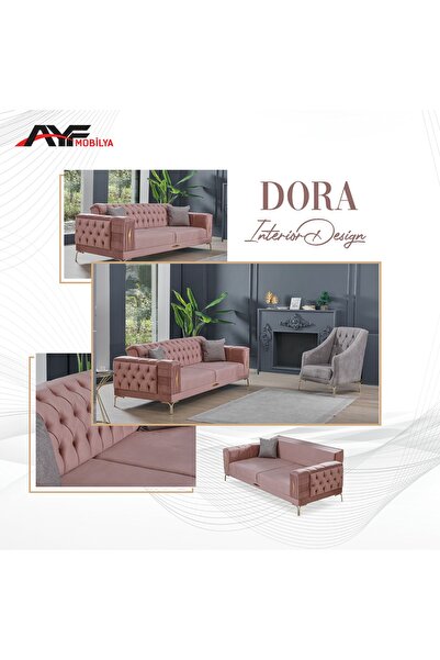 AYF MOBİLYA DORA KAPUTHANELİ DÜĞMELİ 3+3+1+1 KOLTUK TAKIMI