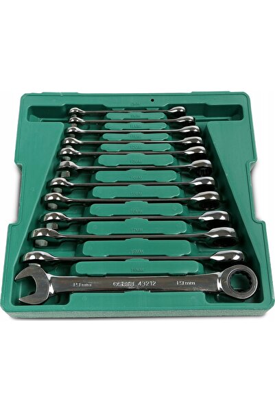Satake Set de chei fixe și inelare SATA cu clichet, 12 piese 09040