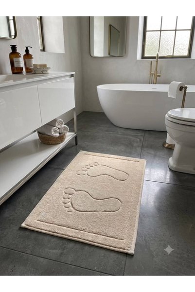 by ballı biocotton %100 Pamuk Ayak İzli Banyo Paspası