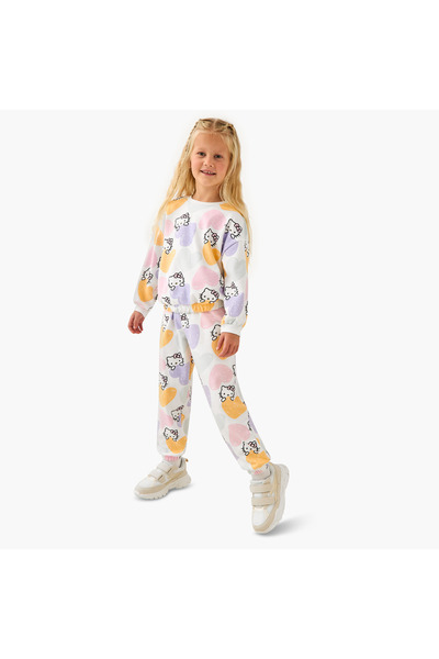 Hello Kitty Sanrio Girls Sweatshirt and Joggers Set with Print - Cotton - Lon...