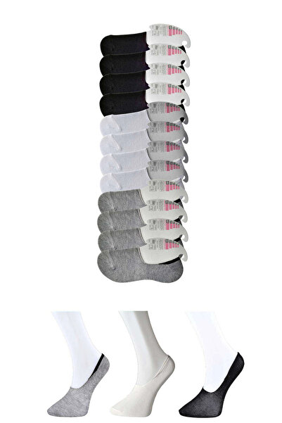 mtm My The Mall Clothing Black Gray and White Women's Ballerina Socks 12 Pairs