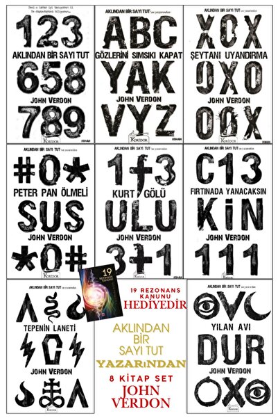 Koridor Yayıncılık John Verdon Kitapları (8 Kitap Set) & 19 Rezonans Kanunu H...