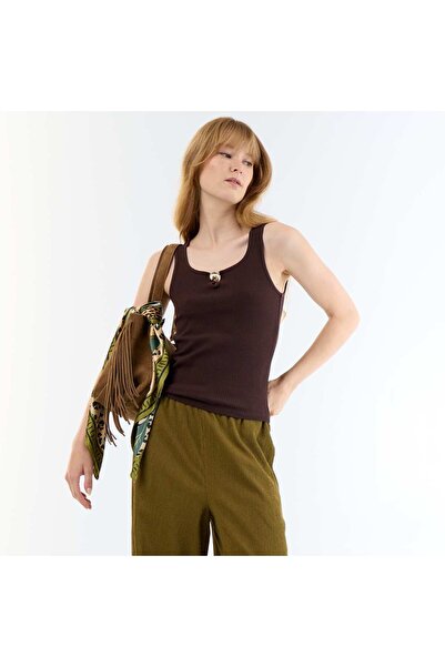 KIABI Sleeveless Tank Top BROWN