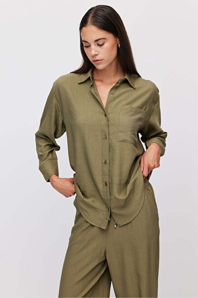 PAULMARK Women's Oversize Pocket Shirt
