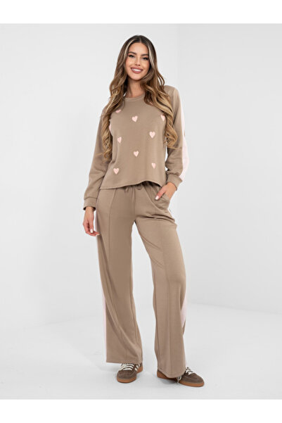rue parıs Compleu Dama Maneca lunga, Imprimat, RUE PARIS, Bej inchis Casual M...