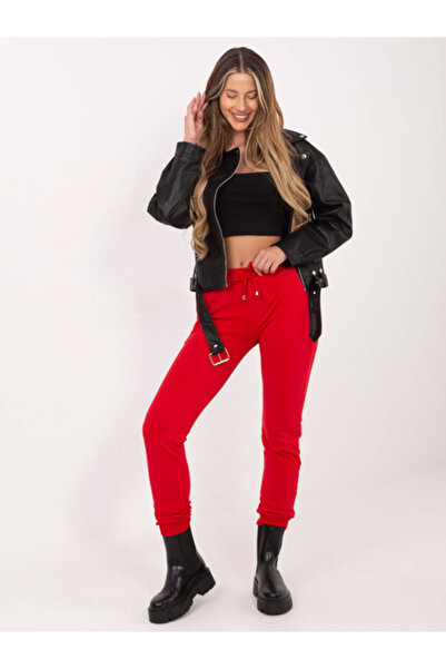Basic Feel Good Pantaloni Trening Dama, BASIC FEEL GOOD, Bumbac, Sport, Rosu,...
