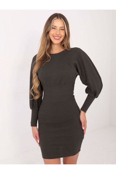 rue parıs Women's Dress, RUE PARIS, Cotton, Pencil dress, Dark Khaki, model R...