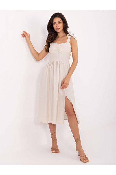 Italy Moda Rochie Dama, ITALY MODA, Viscoza, Rochie evazata, Bej, model MI-SK...