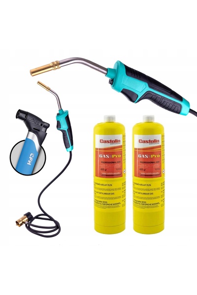 TC Technic Arzător cu gaz MAPP Propan Turbo pentru lipit, cu furtun, 2 buteli...