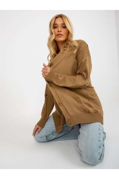 rue parıs Cardigan Dama, RUE PARIS, Acril, Maneca lunga, Camel, model LC-SW-8...