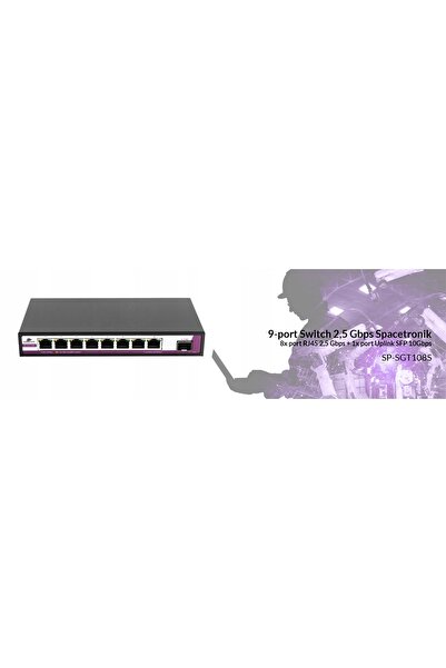 Spacetronik COMUTATOR cu 8 porturi RJ45 de 2,5G + un port SFP de 10G SP-SGT10...