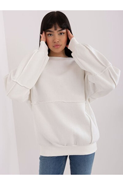 LILYROSE Дамски суичър, Лили Роуз, Памук, Дълъг ръкав, Екрю, модел EM-BL-763.00P
