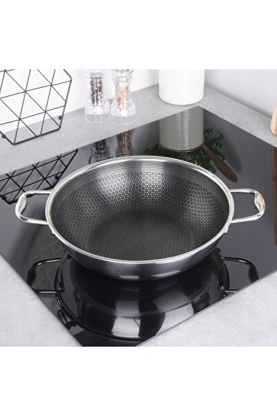 NO BRAND Tigaie WOK ORION din oțel, cu suprafață antiaderentă COOKCELL HYBRID...