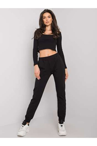 rue parıs Pantaloni Trening Dama Lunga, Sport, RUE PARIS, Negru Casual Model ...