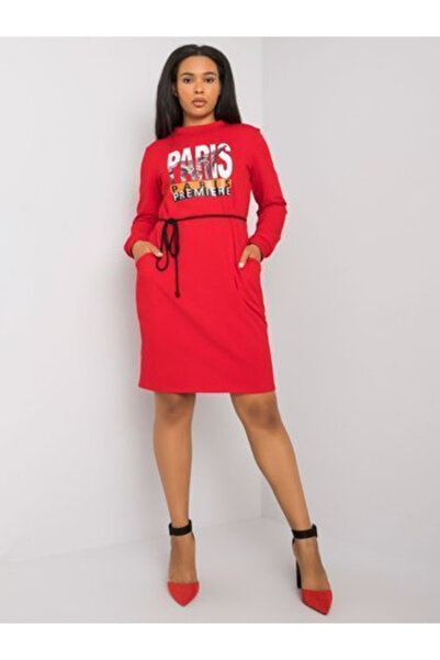 LAKERTA Rochie Dama Mini, Imprimat, LAKERTA, Rosu Casual