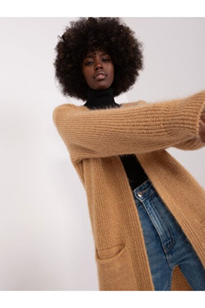 Italy Moda Women's Cardigan, ITALY MODA, Acrylic, Long Sleeve, Camel, model D...
