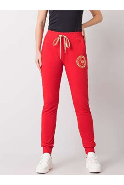 Relevance Pantaloni Trening Dama, RELEVANCE, Bumbac, Text, Rosu, model RV-DR-...