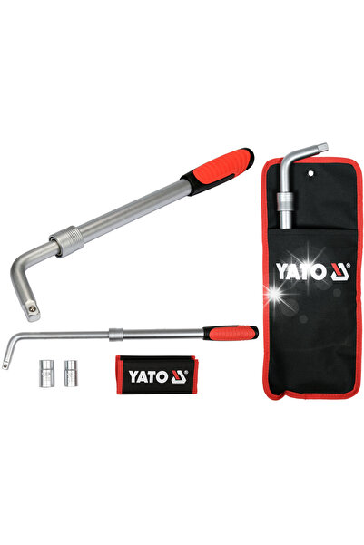 yato Cheie telescopică extensibilă pentru roți 385-530mm, cu adaptoare 17x19 ...