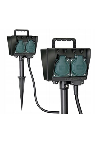 Brennenstuhl 1154454 priză de exterior cu prelungitor de 10m și ștecher cu ță...