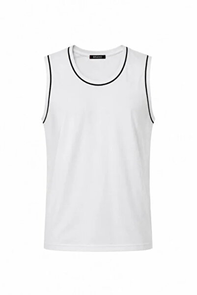 Generic Brand Front Unisex Cotton Crew Neck Sleeveless Undershirt with Contra...