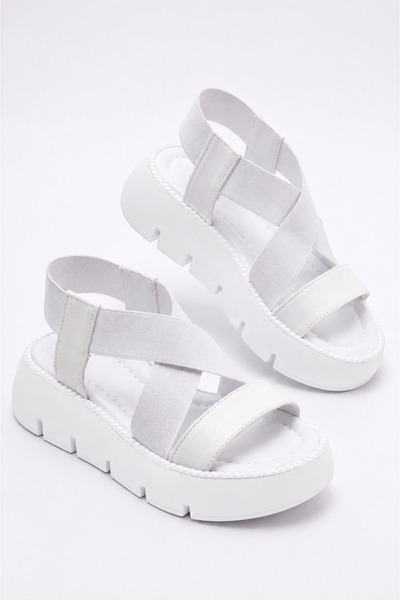 Papuccum Ortopedi Girl's White Lightweight Elastic Non-Slip Sole Orthopedic S...