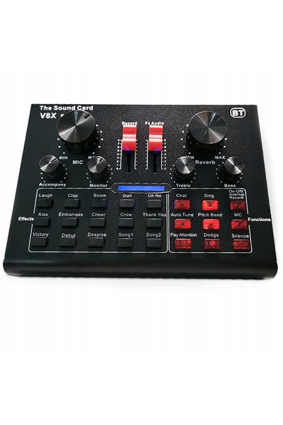 SODİAL Microfon de studio cu stativ și filtru USB cu mixer Bluetooth V8X PRO