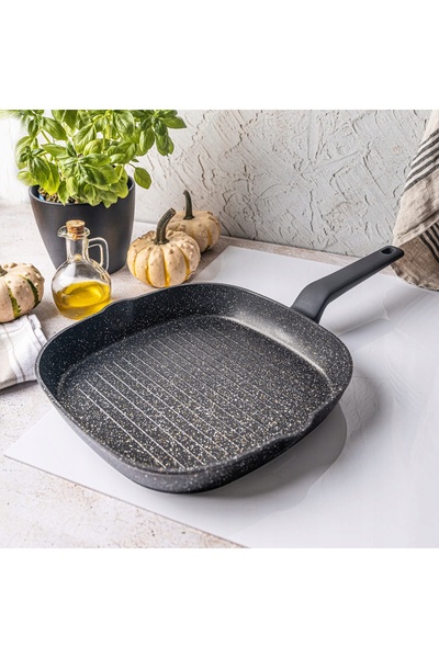 Klausberg Tigaie grill cu strat de marmură 28x28cm, pentru inducție și gaz