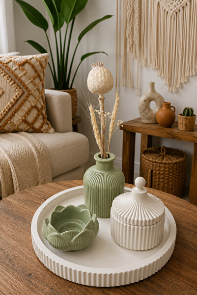Zigzag Home طقم مزهريات ديكورية على الطراز البوهيمي مكون من 4 قطع، صندوق مزهر...