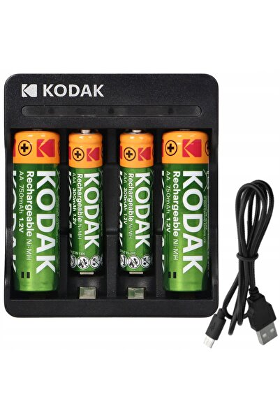 Kodak Încărcător USB 2xAA 2xAAA + Acumulatori 2x AA 750mAh + 2x AAA 300mAh