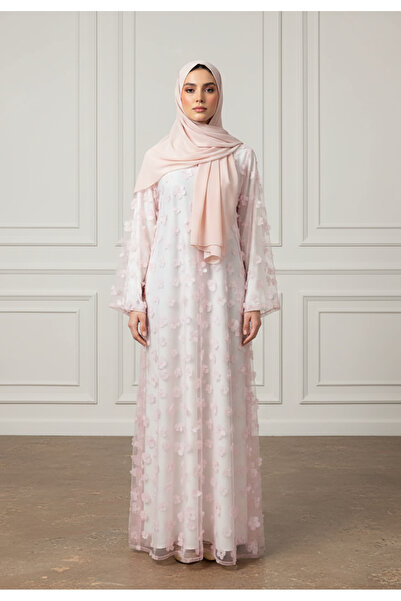 Nukhbaa Enchanted Floral Tulle Abaya-2P896