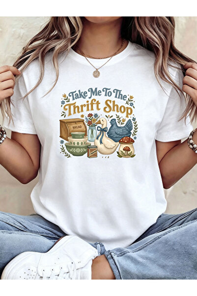 799 تي شيرت مطبوع عليه عبارة "Take Me to The Thrift Shop" بتصميم عتيق وريترو ...