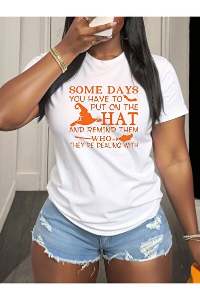 01THEONE cotton Comfortable Short Sleeve T-Shirt with Witch Hat Design, Fun H...