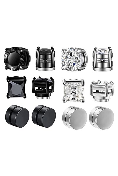 Choice11 DM9-type12 6 Pcset Strong Magnetic Ear Stud Clip Earrings for Men an...