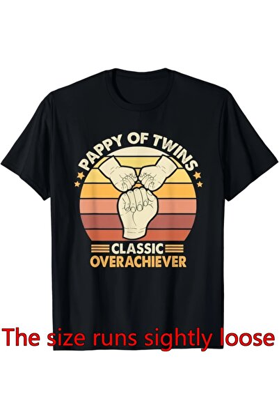 Ekim11 Vintage Pappy Of Twins Classic Overachiever Father's Day Gift Unisex W...