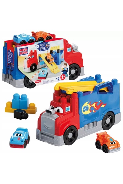 Mega Bloks Set de blocuri, camioane, construcții și urmărire pentru copii mic...