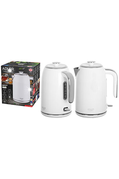 adler Fierbător electric fără fir, metalic, 1,7L, Strix, cu reglare a tempera...