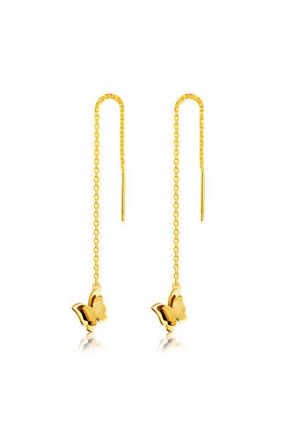 OEM Butterfly Gold Earrings, stainless steel, with nature, 18K gold plated