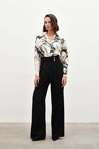 Sateen -DÜĞME DETAYLI PANTOLON