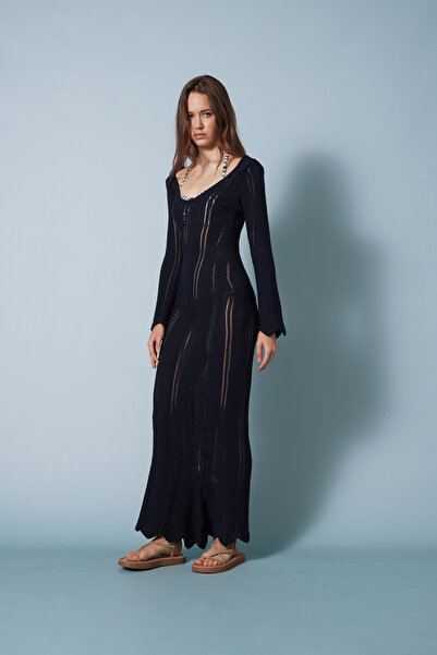 Nisan Openwork Knitwear Long Dress