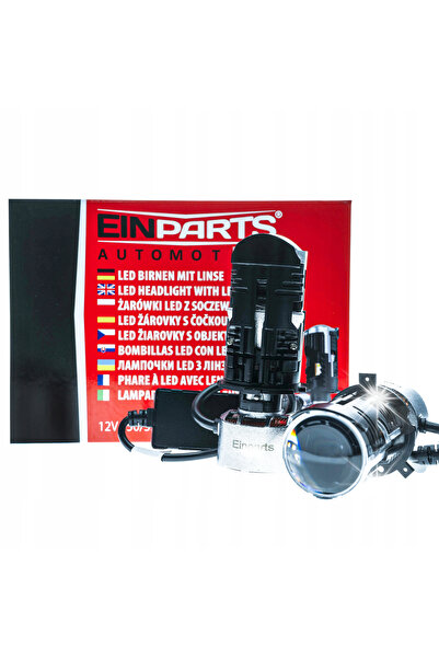 EinParts Automotive Becuri LED H4 cu lentilă proiector 50/35W, fază de drum, ...
