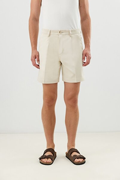 Antioch Ecru Pleated Men's Shorts
