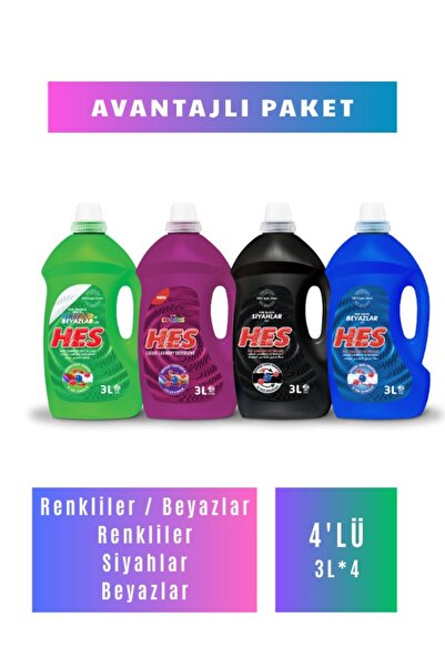 Hes Sıvı Deterjan 3ltx4 Adet 200 Yıkama