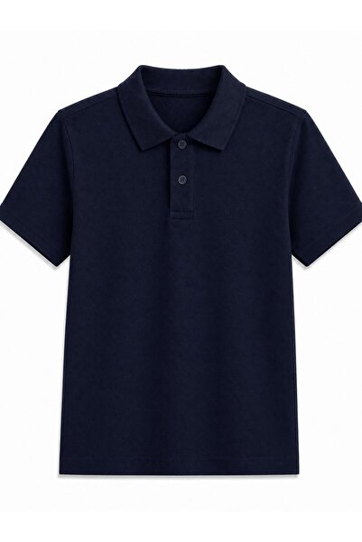 BAGİSTA BUTİK Unisex Soft Textured Simple Stylish Polo Collar Short Sleeves