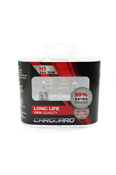 CarGuard Комплект от 2 халогенни крушки 24V - H3, 70W, +50% интензивност - ДЪ...