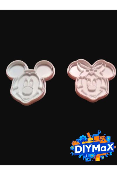 DIYMaX Mickey and Minnie Cookie Mold and Stamp Set