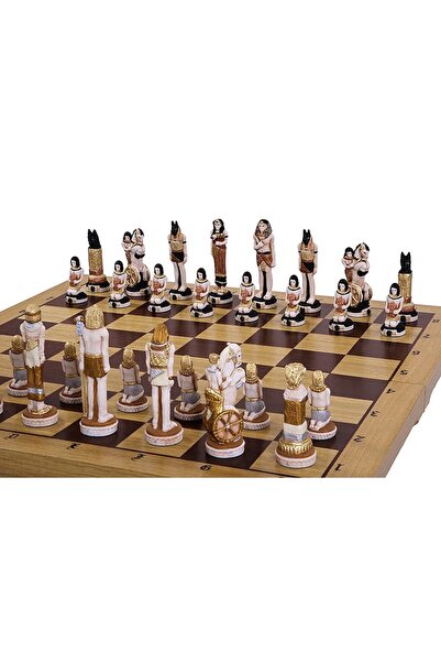 Sunrise Chess & Games Decorative chess Top Bottom Set EGYPT (painted stone pi...