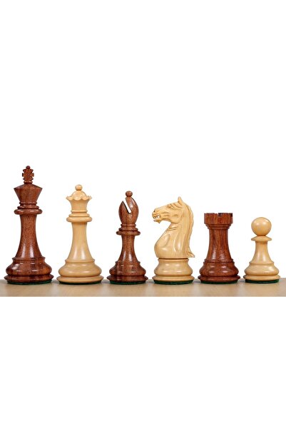 Sunrise Chess & Games Висококачествени шахматни фигури от акация/чемшир, 4 инча
