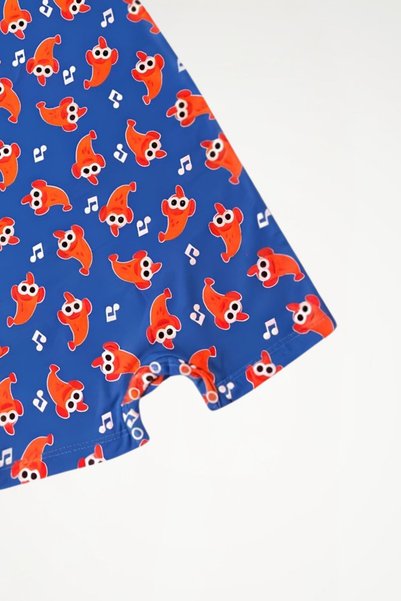 Newteam OEKO-TEX® %100 Pamuk Dans Eden Balık Desenli Unisex Bebek Tulum | Yazlık Kısa Kol Kısa Paçalı