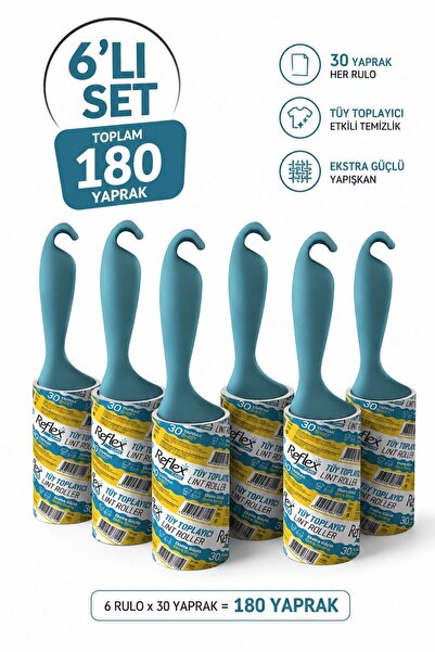 Reflex Tüy Toplayıcı Rulo(Roller) 6x30 Toplam 180 Yaprak